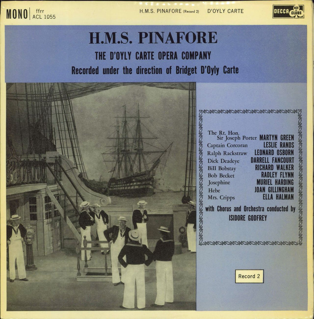 The D'Oyly Carte Opera Company H.M.S. Pinafore UK 2-LP vinyl record set (Double LP Album)