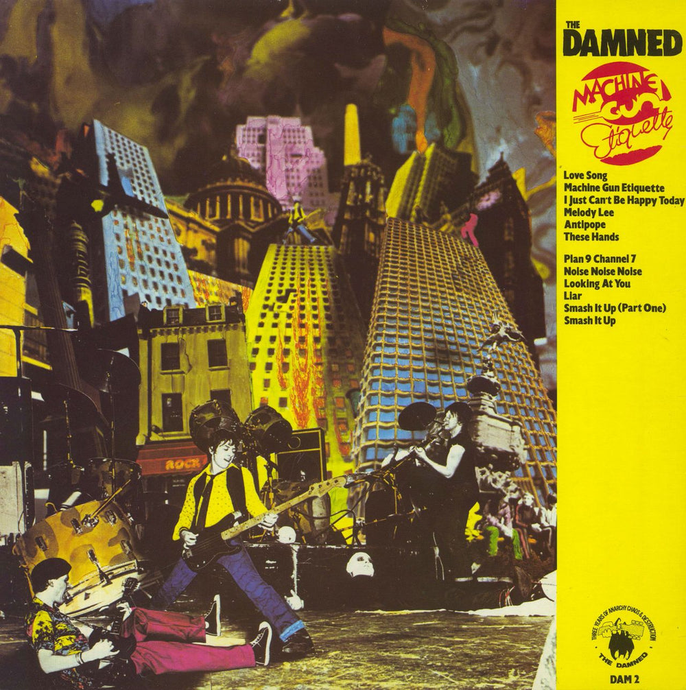 The Damned Machine Gun Etiquette - Clear Vinyl - EX UK vinyl LP album (LP record)