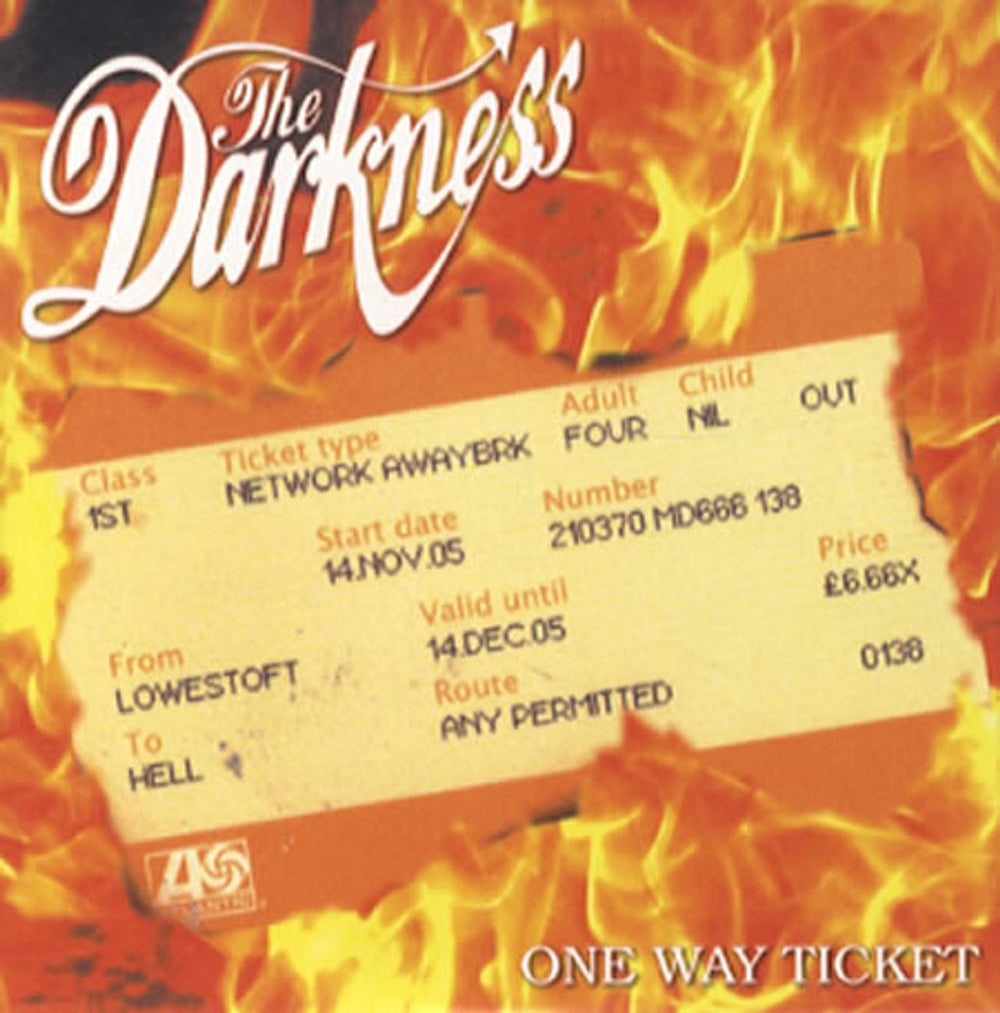 The Darkness One Way Ticket UK Promo CD-R acetate CD-R ACETATE