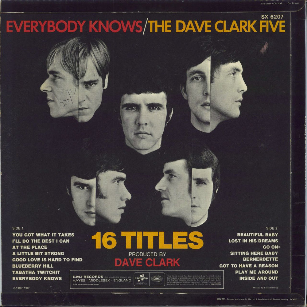 The Dave Clark Five Everybody Knows - VG+ UK vinyl LP album (LP record)