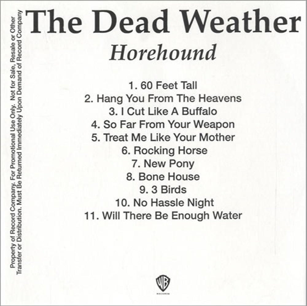 The Dead Weather Horehound US Promo CD-R acetate CD-R