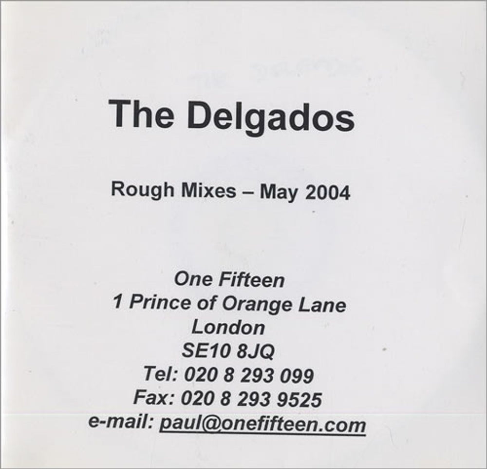 The Delgados Now & Forever - Rough Mixes UK Promo CD-R acetate CD-R ACETATE