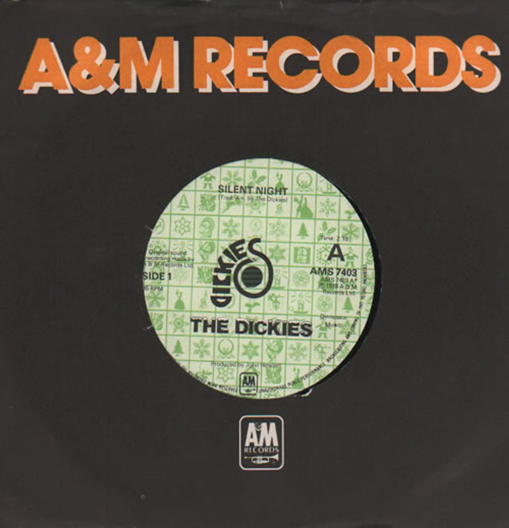 The Dickies Silent Night UK 7" vinyl single (7 inch record / 45) AMS7403