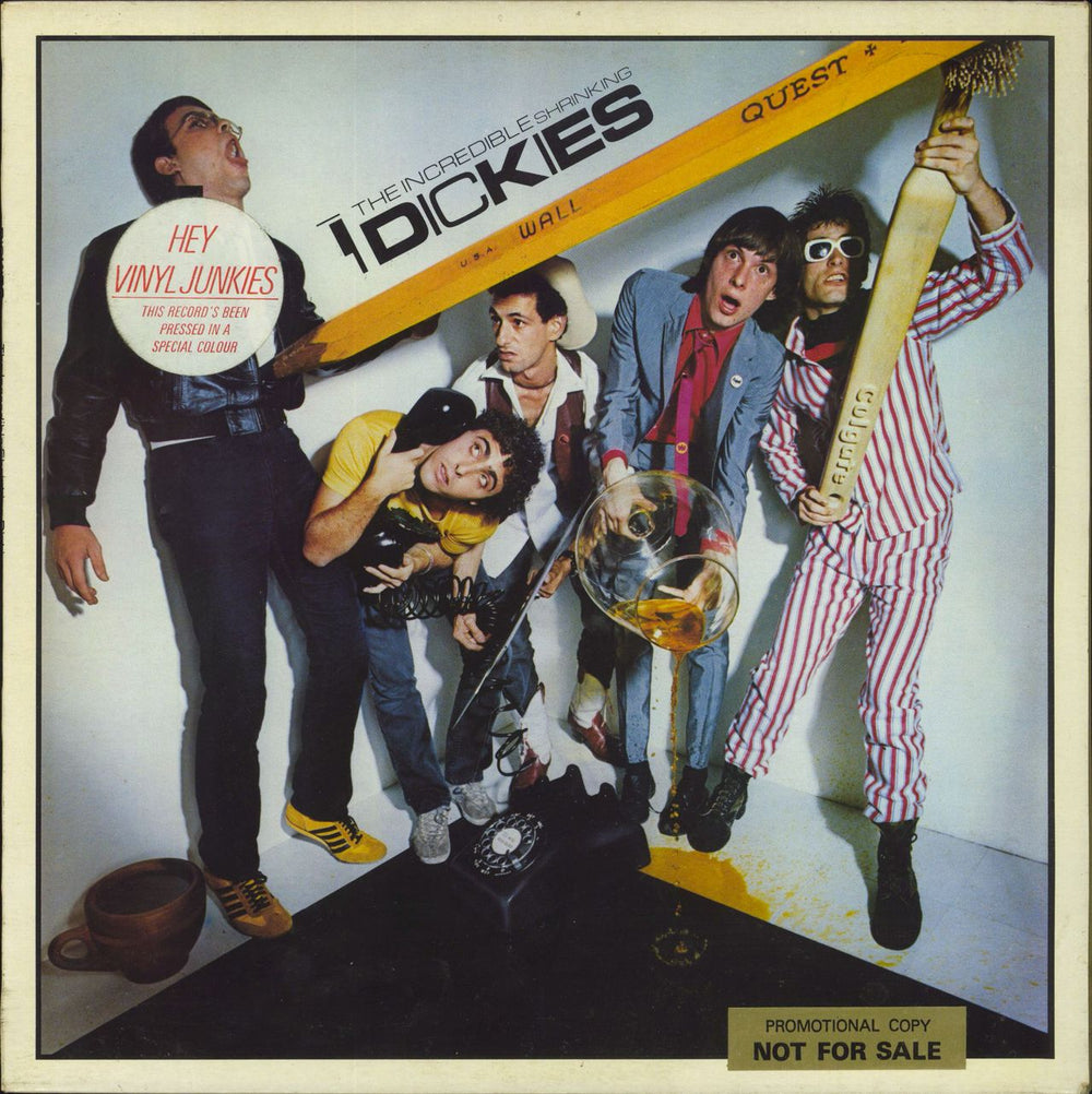 The Dickies The Incredible Shrinking Dickies - Yellow vinyl - Hype Stickered UK vinyl LP album (LP record) AMLE64742