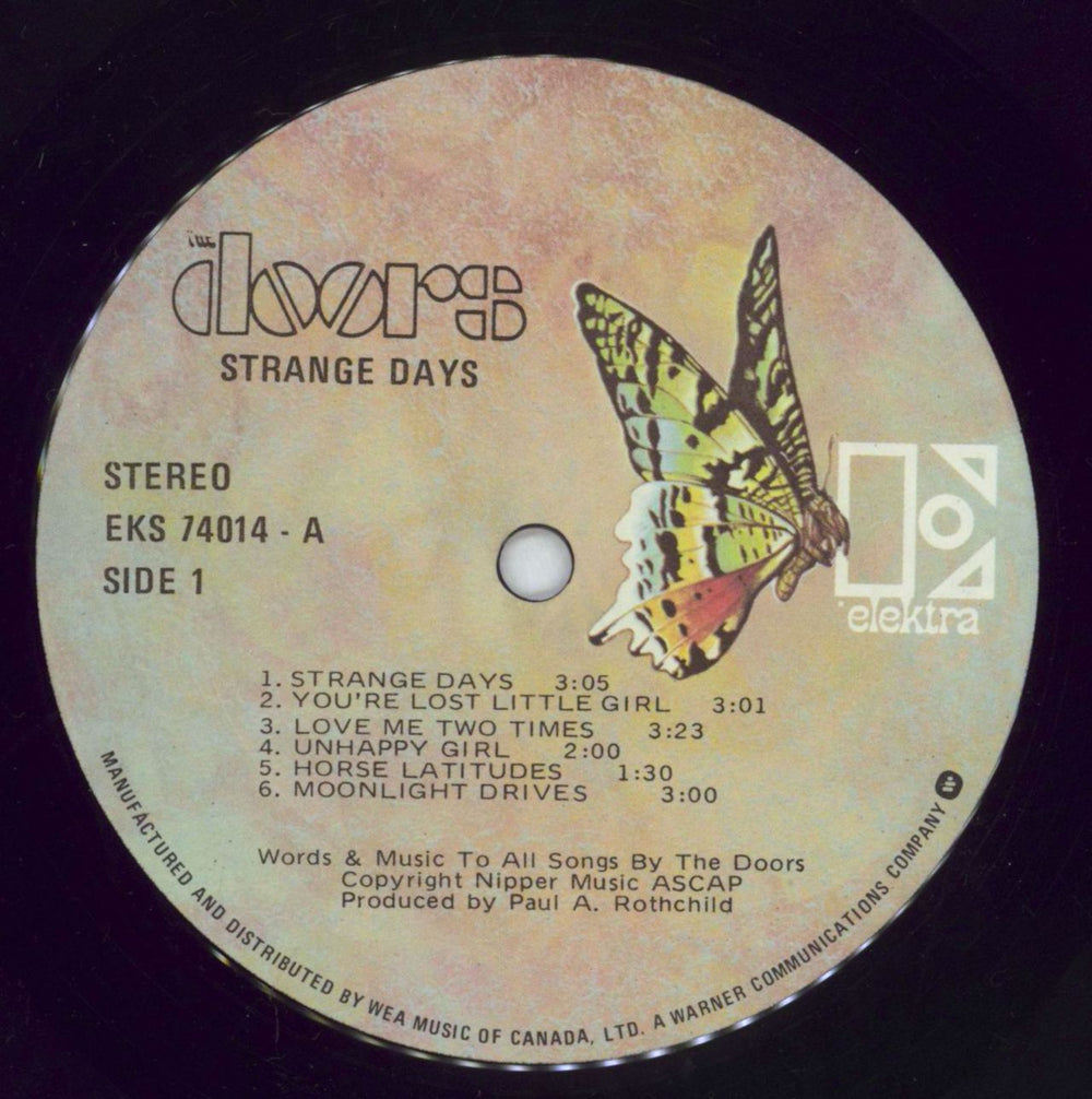 The Doors Strange Days Canadian vinyl LP album (LP record) DORLPST828695