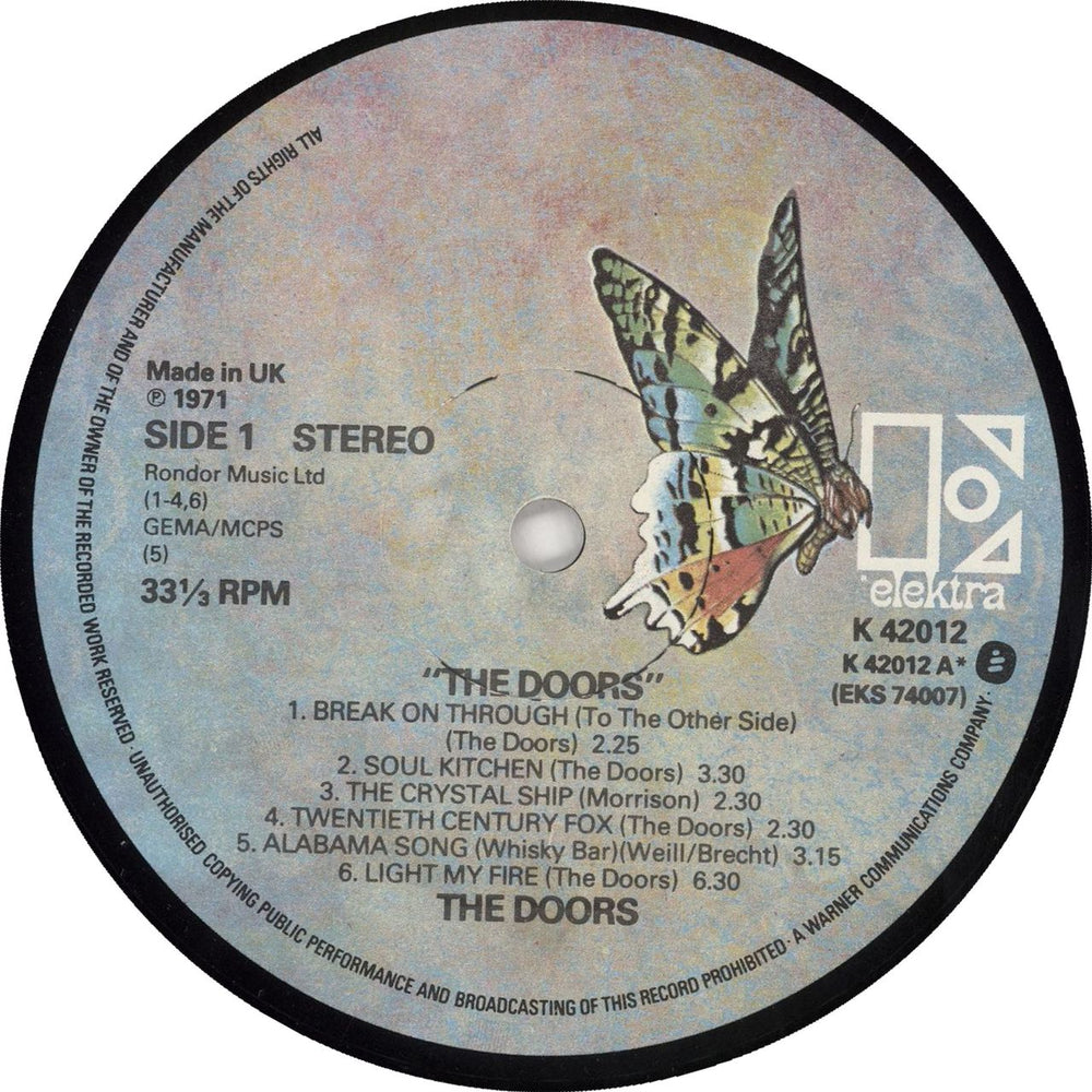 The Doors The Doors - Butterfly label UK vinyl LP album (LP record)