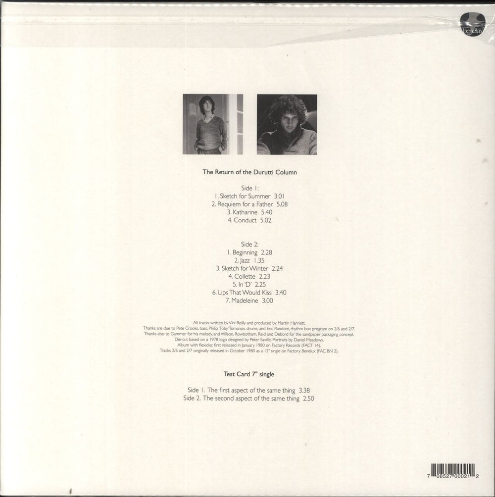 The Durutti Column The Return Of The Durutti Column + Bonus 7" UK vinyl LP album (LP record) 708527000212