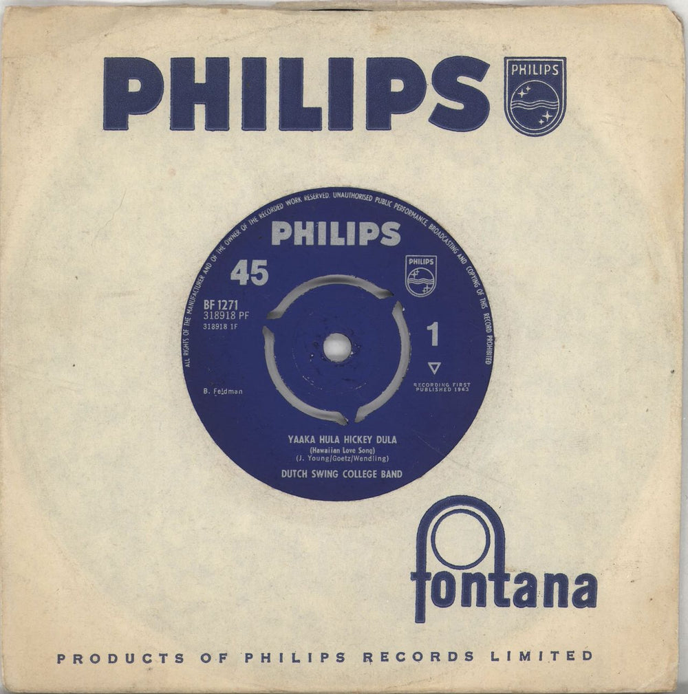 The Dutch Swing College Band Yaaka Hula Hickey Dula - VG UK 7" vinyl single (7 inch record / 45) BF1271