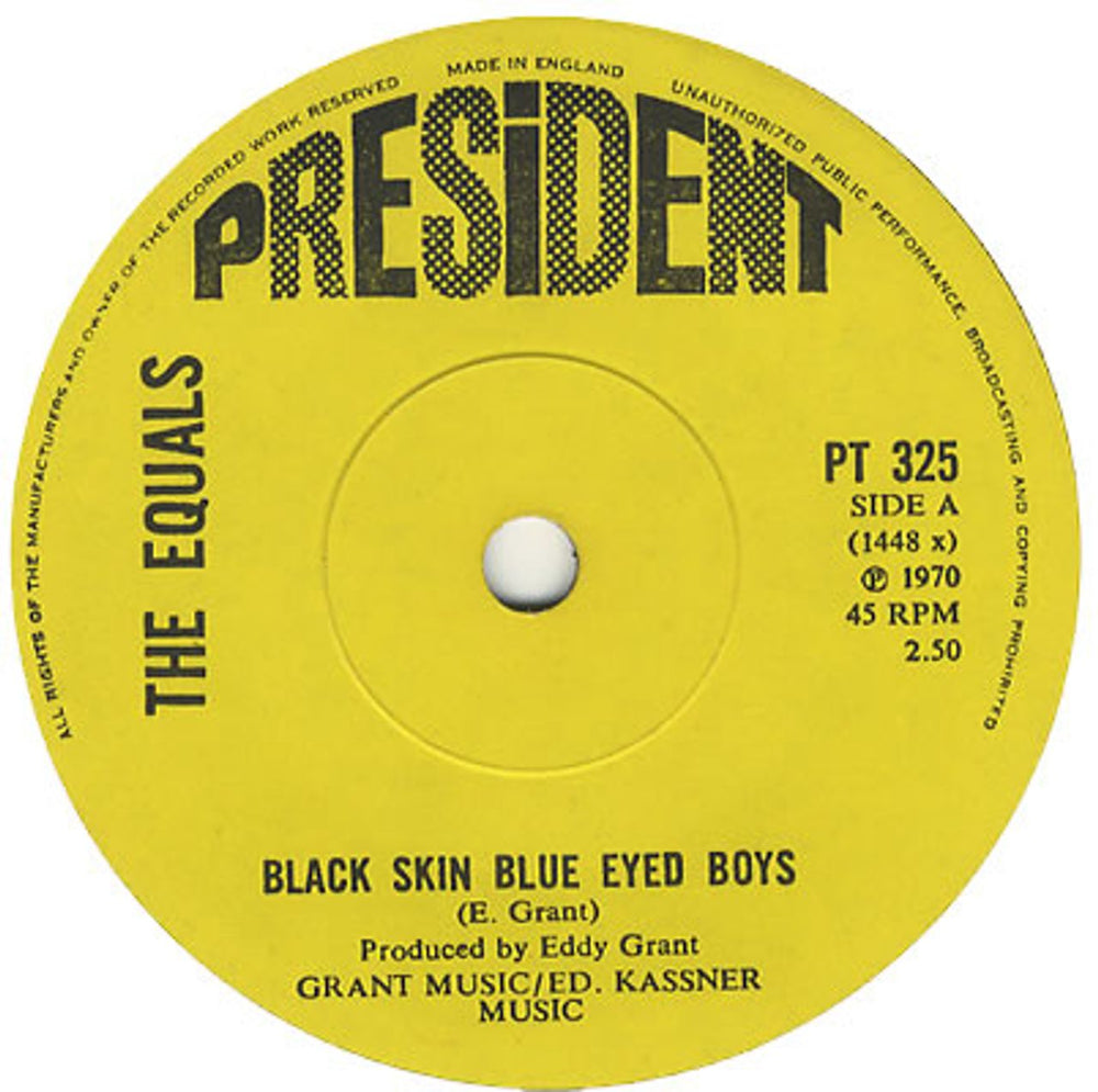 The Equals Black Skin Blue Eyed Boys - Solid UK 7" vinyl single (7 inch record / 45) PT325