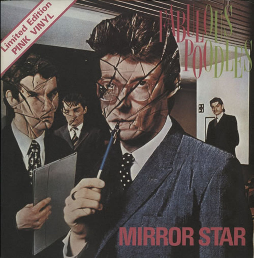 The Fabulous Poodles Mirror Star - Pink Vinyl - Solid + P/S UK 7" vinyl single (7 inch record / 45) 7N46118