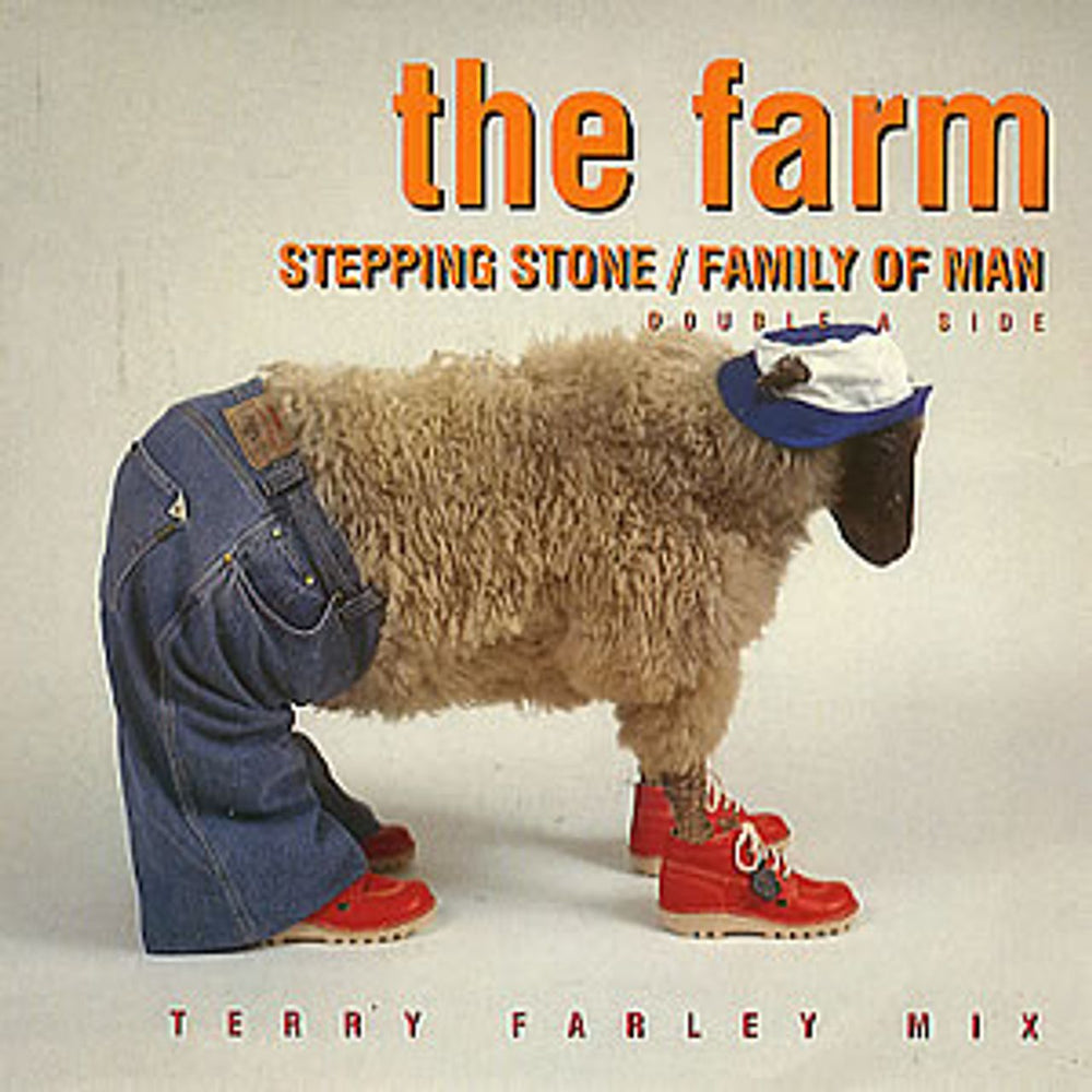 The Farm Stepping Stone/Family Of Man UK 7" vinyl single (7 inch record / 45) MILK101.S