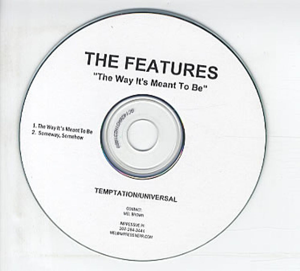 The Features The Way It's Meant To Be UK CD-R acetate CD-R ACETATE