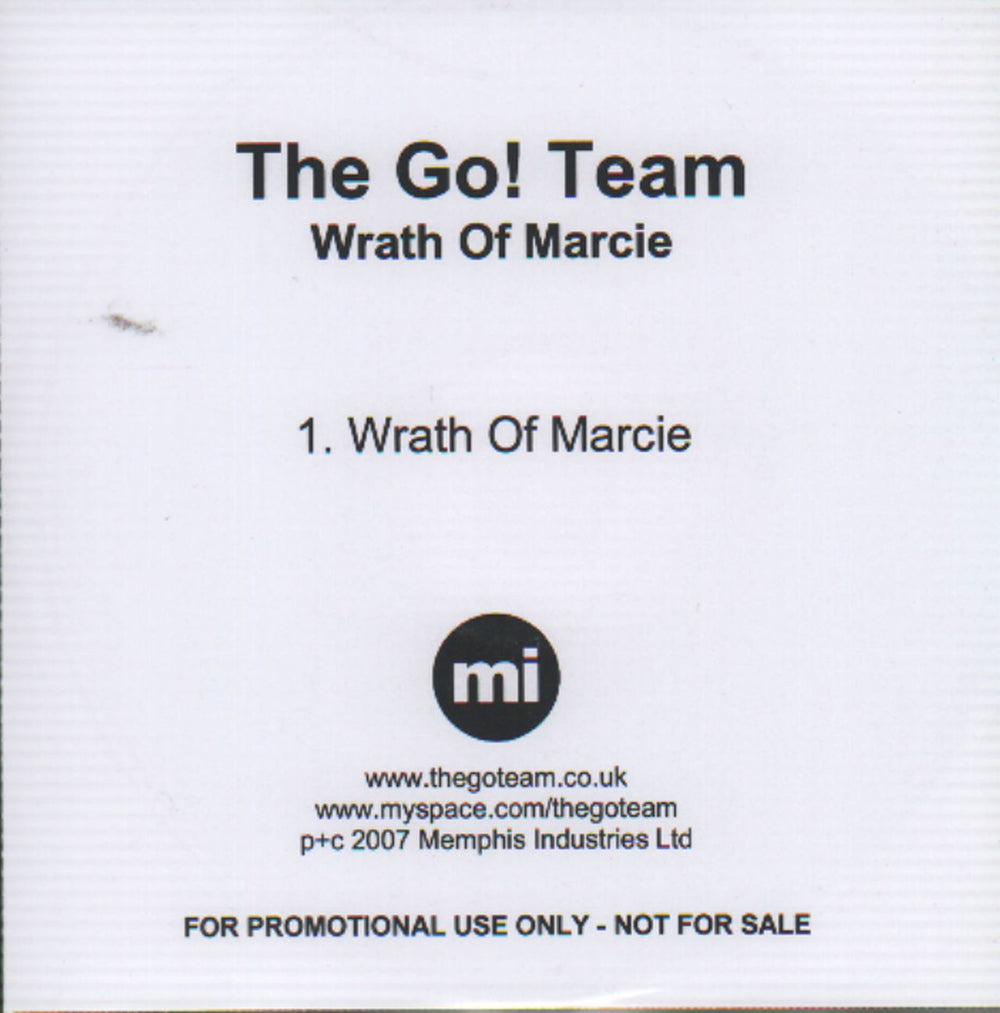 The Go! Team Wrath Of Marcie UK Promo CD-R acetate CD-R