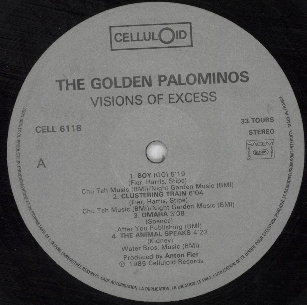 The Golden Palominos Visions Of Excess - Hypestickered French vinyl LP album (LP record) GLPLPVI824276