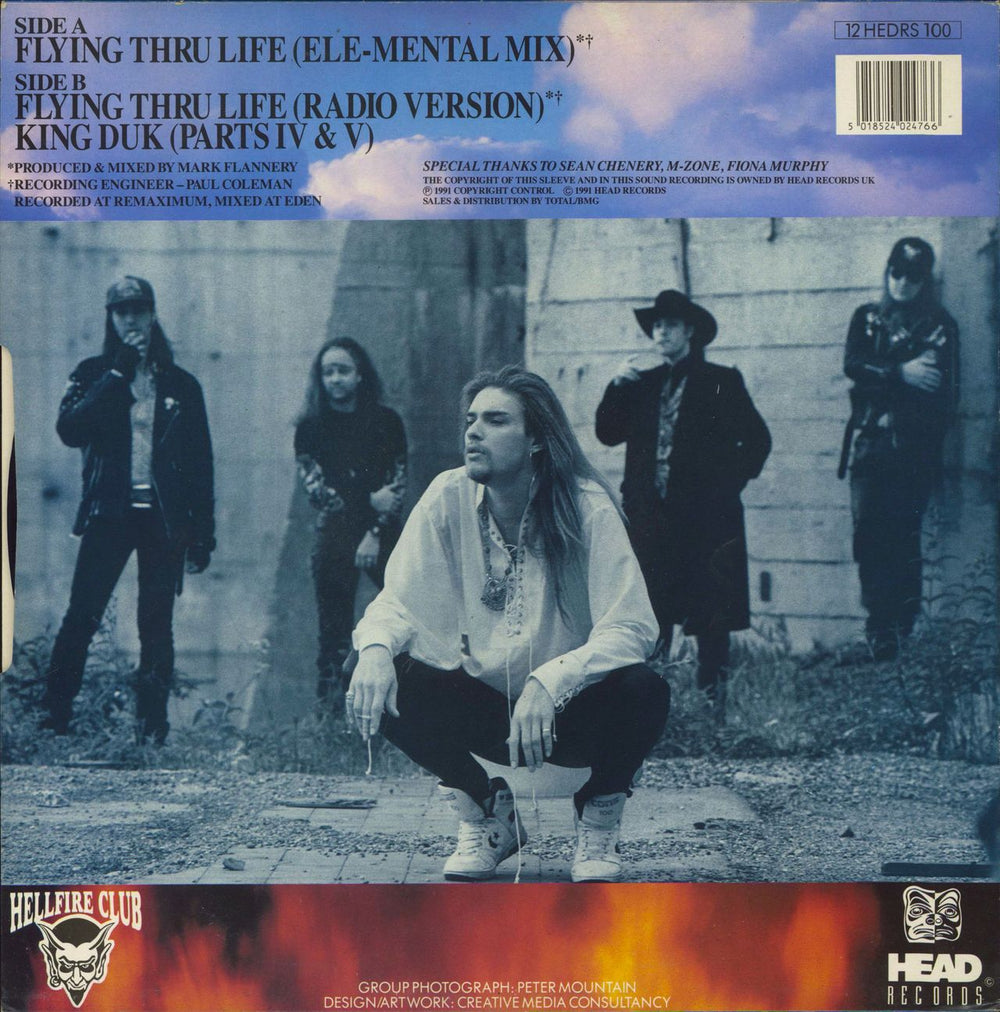 The Hellfire Club Flying Thru Life UK 12" vinyl single (12 inch record / Maxi-single)