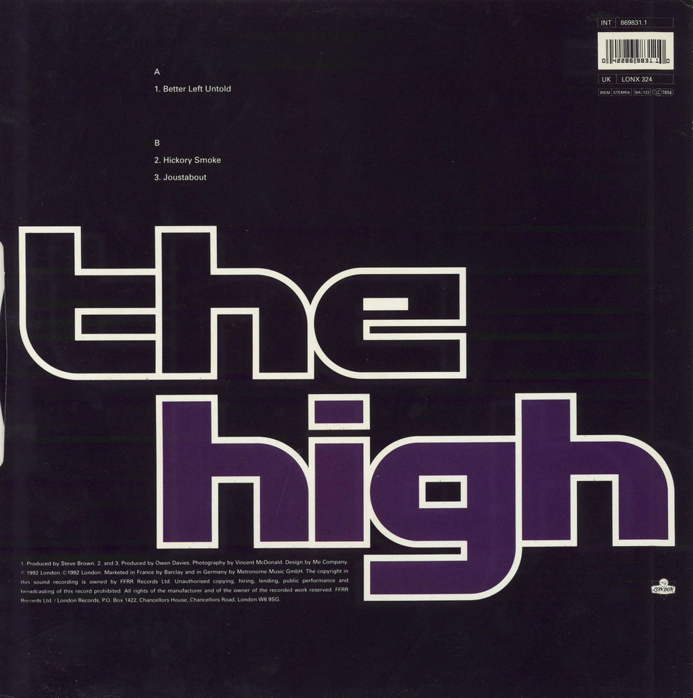 The High Better Left Untold UK 12" vinyl single (12 inch record / Maxi-single) 042286983110