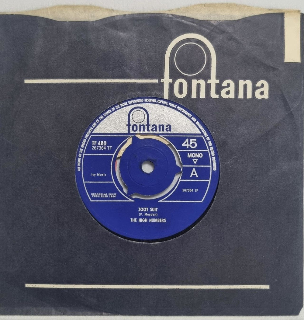 The High Numbers Zoot Suit - Factory Sample UK 7" vinyl single (7 inch record / 45) TF480