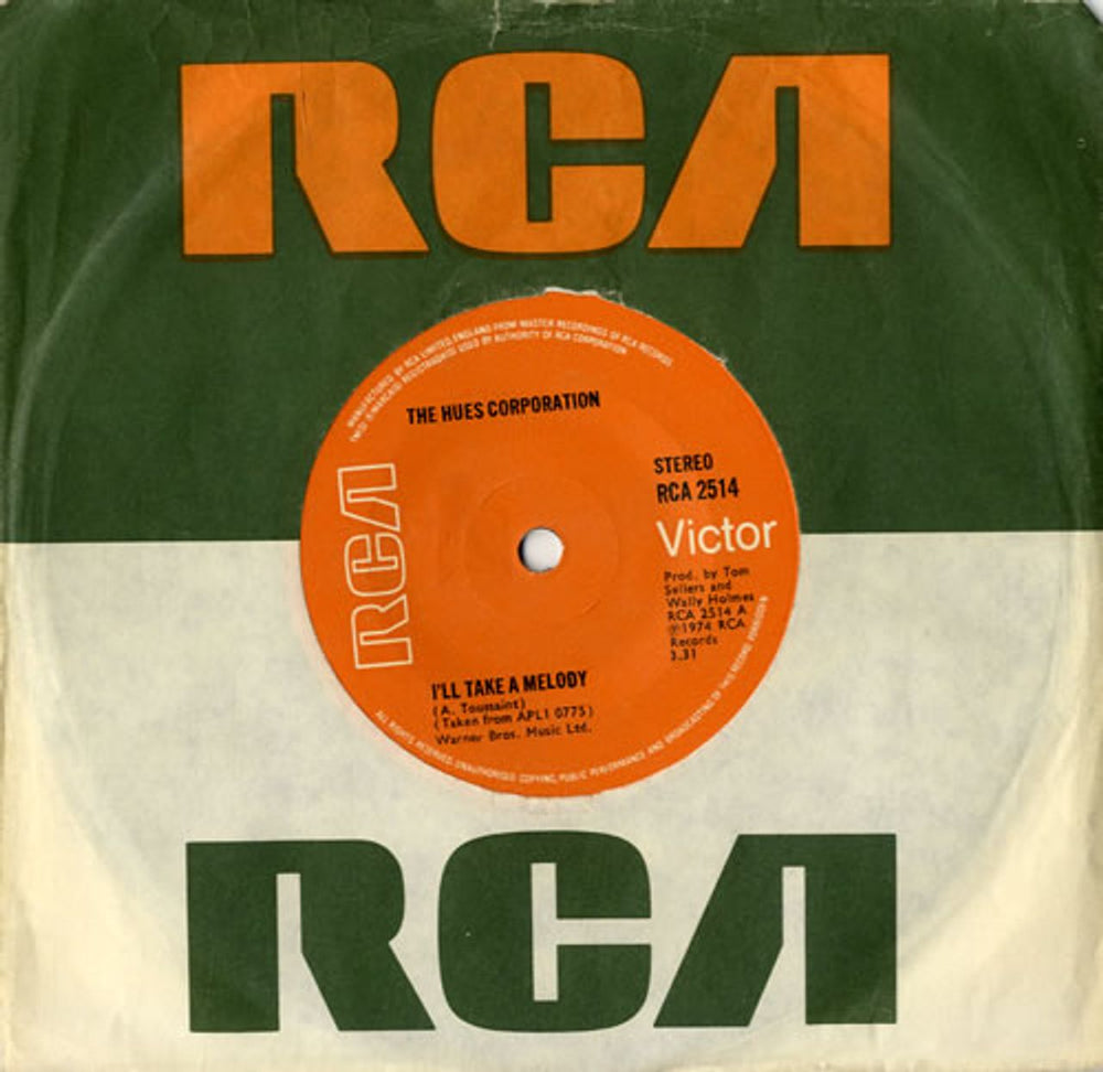 The Hues Corporation I'll Take A Melody - Solid UK 7" vinyl single (7 inch record / 45) RCA2514