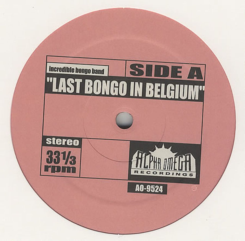 The Incredible Bongo Band Last Bongo In Belgium US 12" vinyl single (12 inch record / Maxi-single) A0-9524