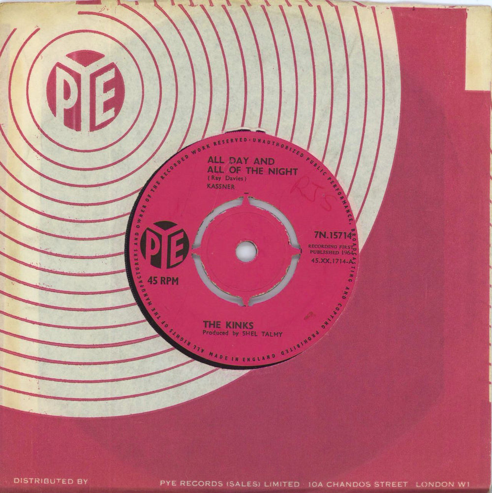 The Kinks All Day And All Of The Night - 4pr UK 7" vinyl single (7 inch record / 45)