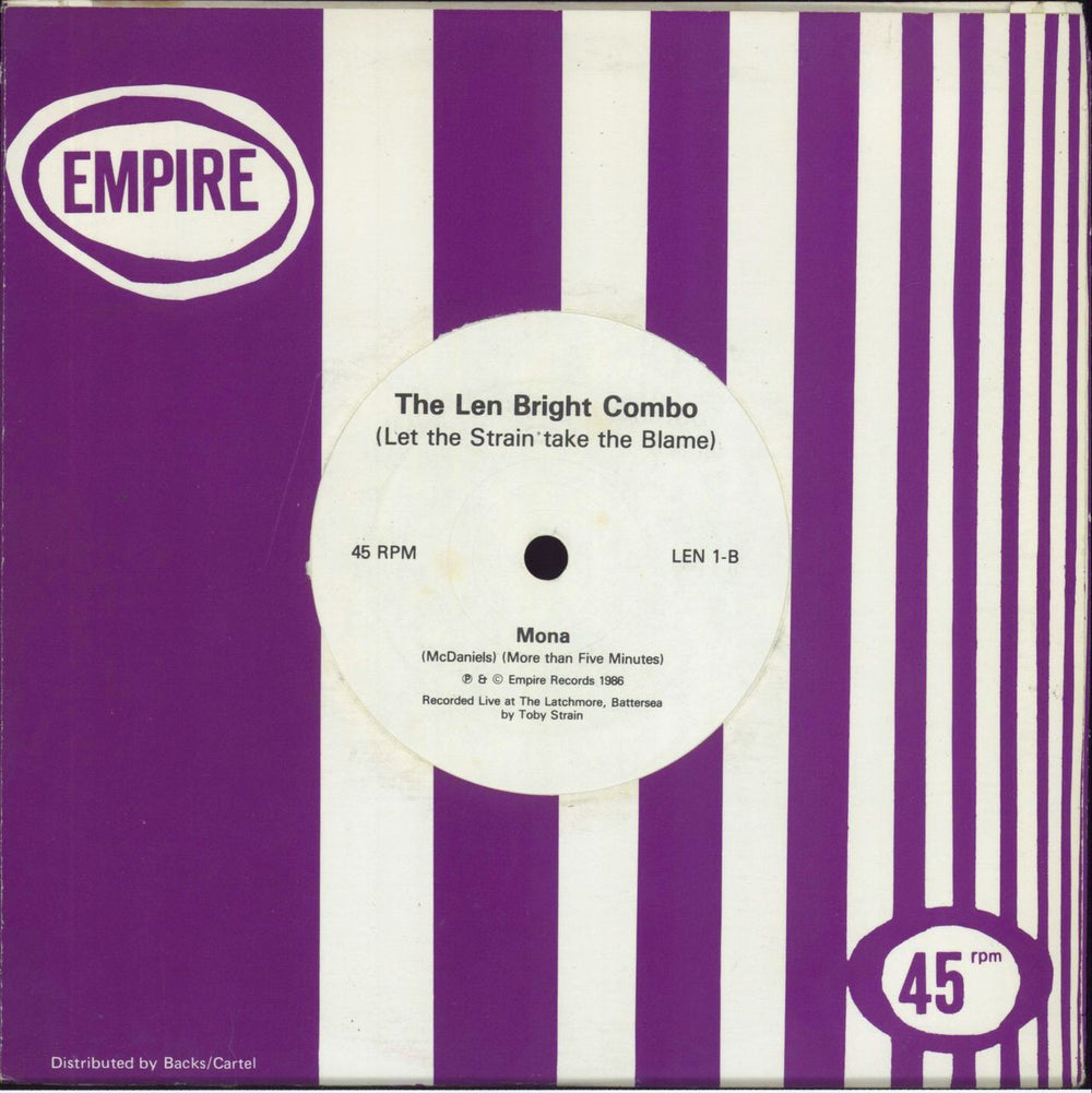 The Len Bright Combo Someone Must've Nailed Us Together UK 7" vinyl single (7 inch record / 45)