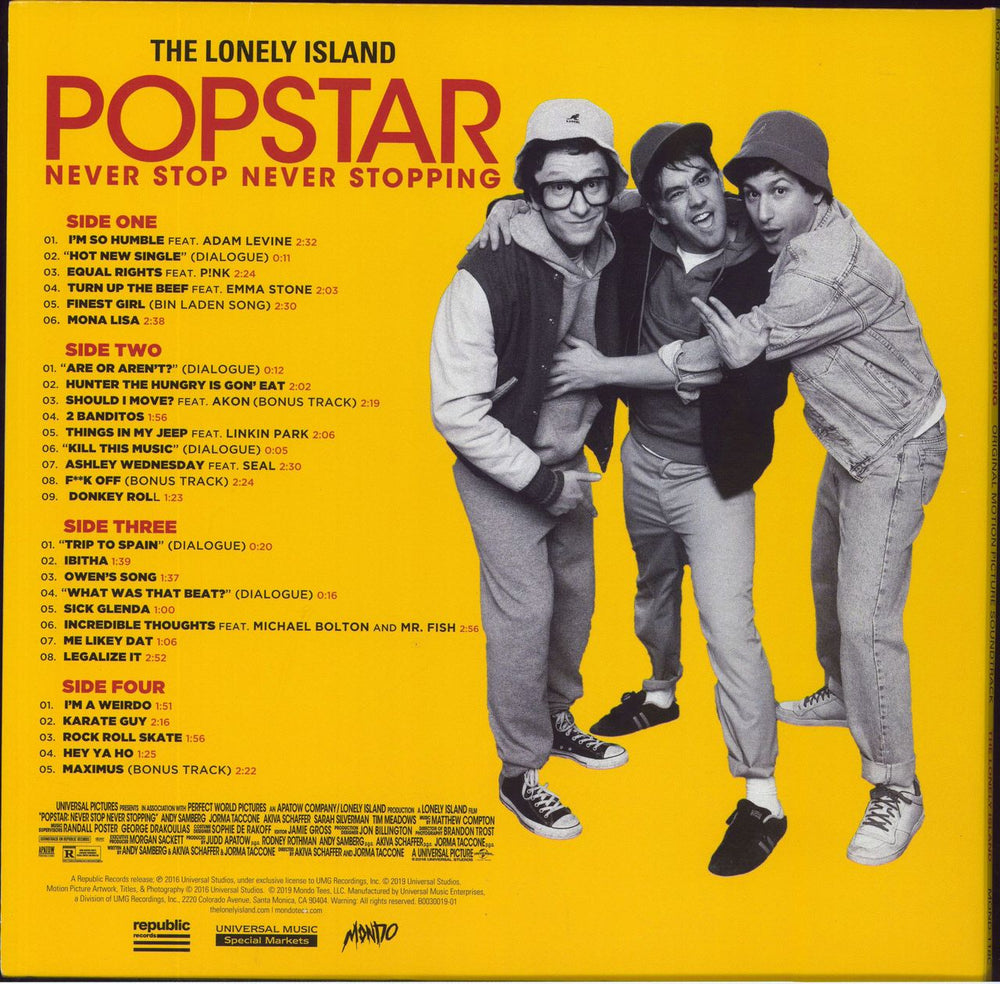 The Lonely Island Popstar: Never Stop Never Stopping US 2-LP vinyl record set (Double LP Album) =