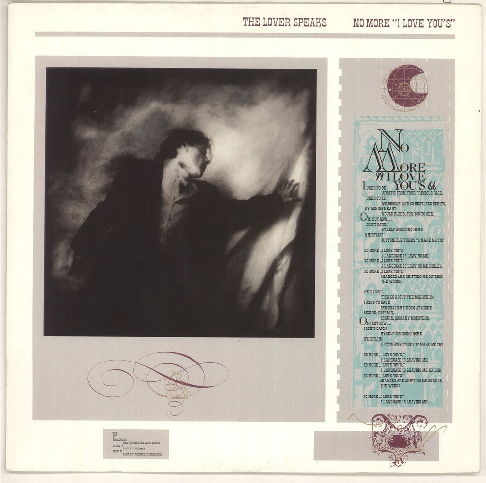 The Lover Speaks No More I Love You's UK Promo 12" vinyl single (12 inch record / Maxi-single) AMY326