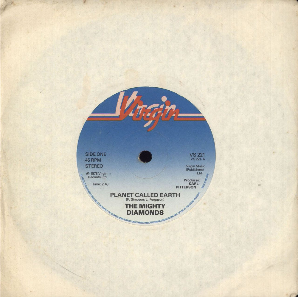 The Mighty Diamonds Planet Called Earth UK 7" vinyl single (7 inch record / 45) VS221