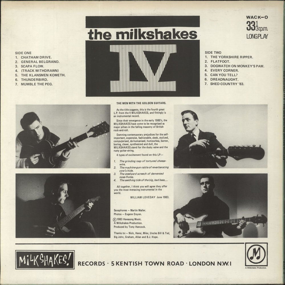 The Milkshakes Milkshakes IV: The Men With The Golden Guitars UK vinyl LP album (LP record)