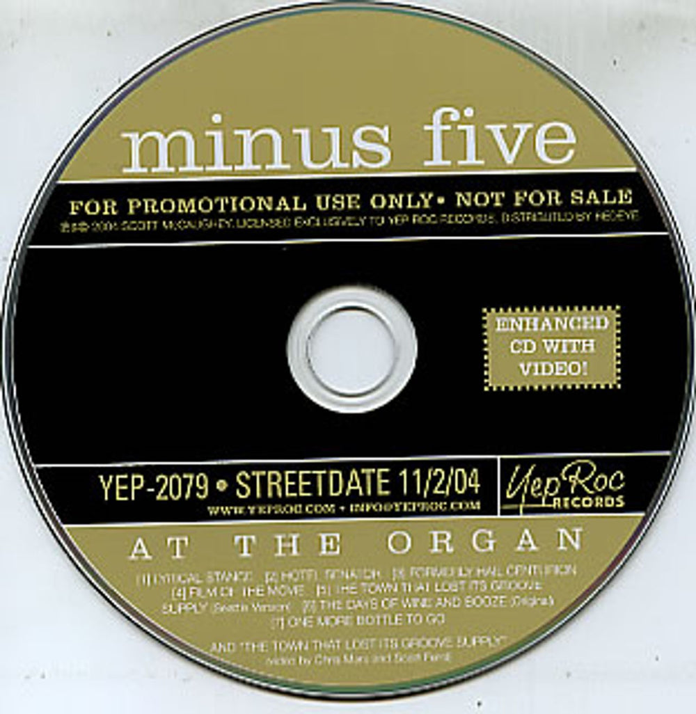 The Minus Five At The Organ US Promo CD album (CDLP) YEP-2079