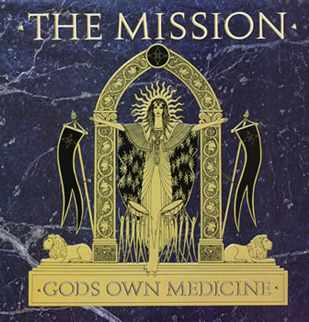 The Mission Gods Own Medicine - Gatefold Sleeve UK vinyl LP album (LP record) MERH102