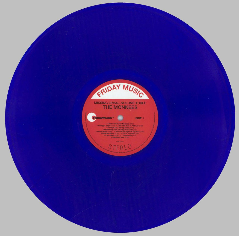 The Monkees Missing Links Three - RSD - Blue Vinyl US vinyl LP album (LP record) MKELPMI828461