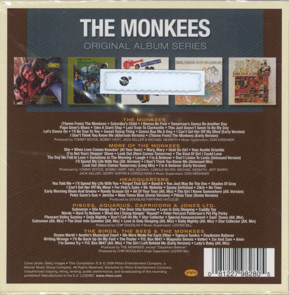 The Monkees Original Album Series - Sealed UK 5-CD album set 081227982805