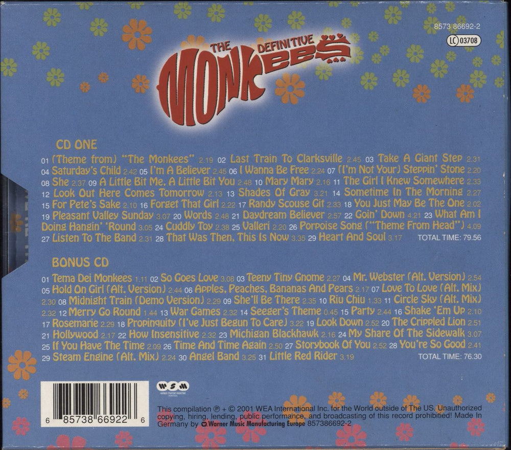 The Monkees The Definitive Monkees - Sealed UK 2 CD album set (Double CD) 685738669226