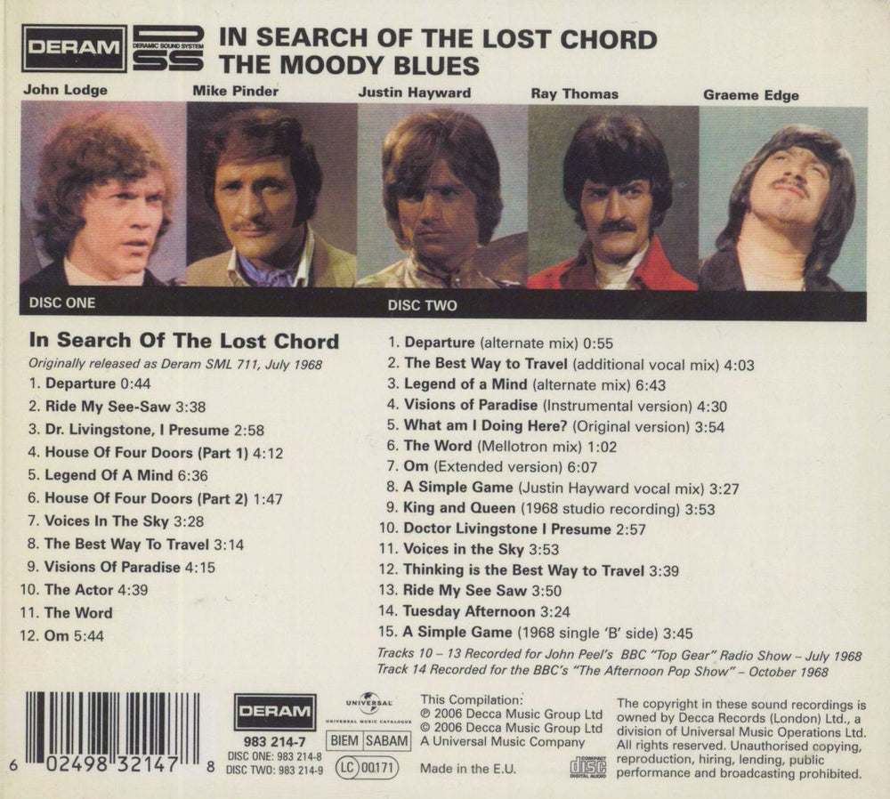 The Moody Blues In Search Of The Lost Chord: Deluxe Edition UK super audio CD SACD 602498321478