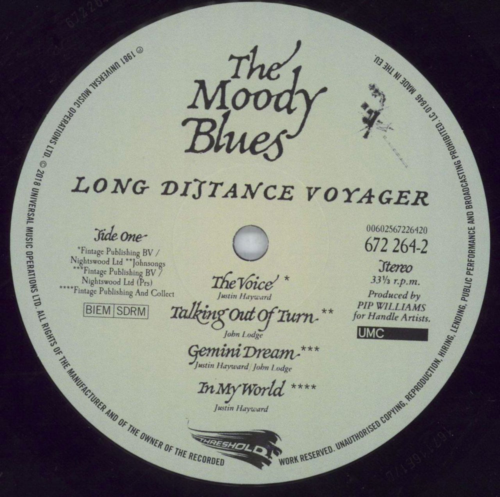 The Moody Blues Long Distance Voyager - 180gram Vinyl UK vinyl LP album (LP record) MBLLPLO818128