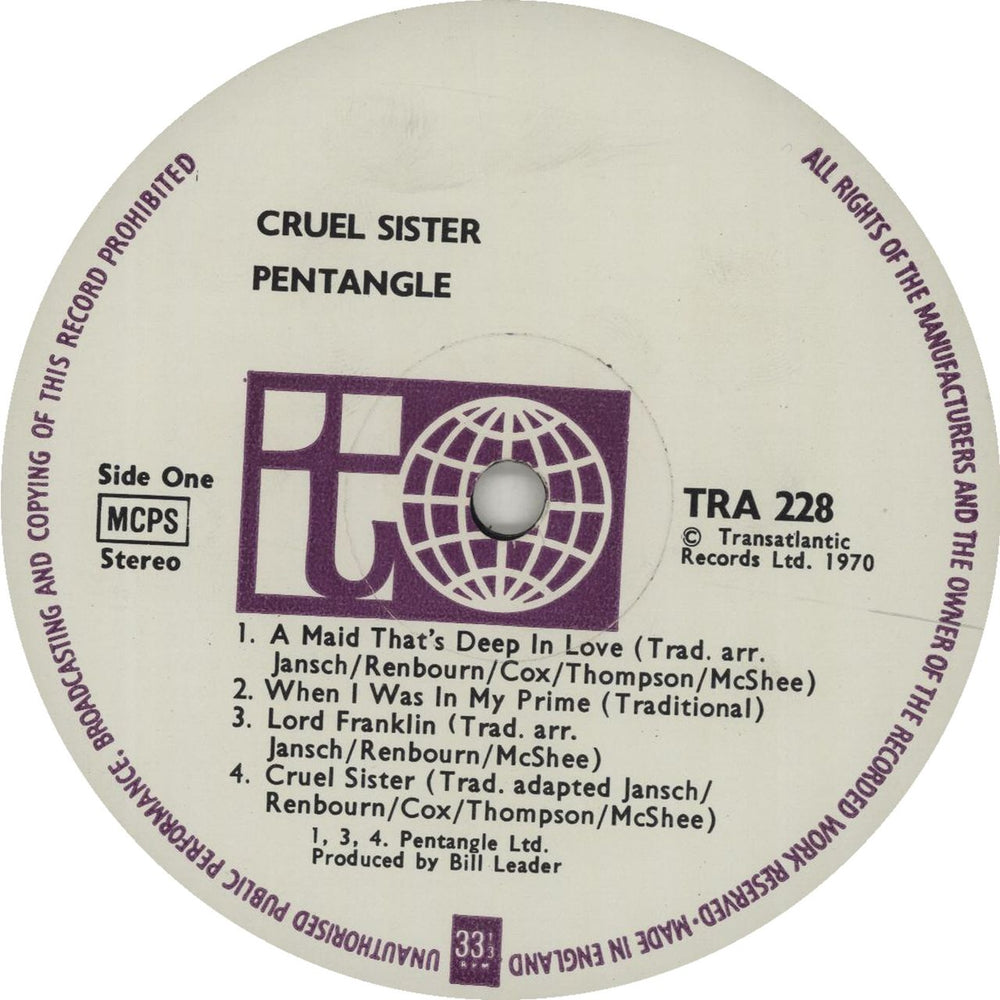 The Pentangle Cruel Sister - 1st UK vinyl LP album (LP record) PNTLPCR257162