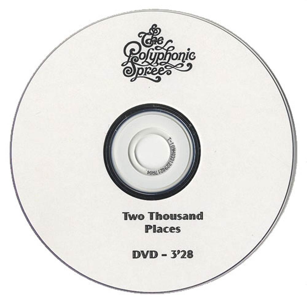 The Polyphonic Spree Two Thousand Places UK Promo promo DVD-R DVD-R