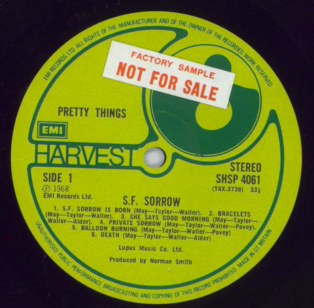 The Pretty Things S.F. Sorrow & Parachute - Factory Sample Stickered UK 2-LP vinyl record set (Double LP Album) PTH2LSF827836