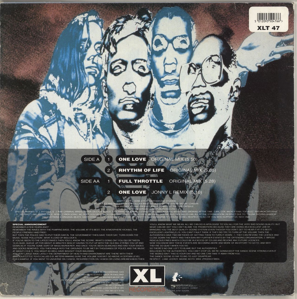 The Prodigy One Love - 1st - EX UK 12" vinyl single (12 inch record / Maxi-single) 5012093504766