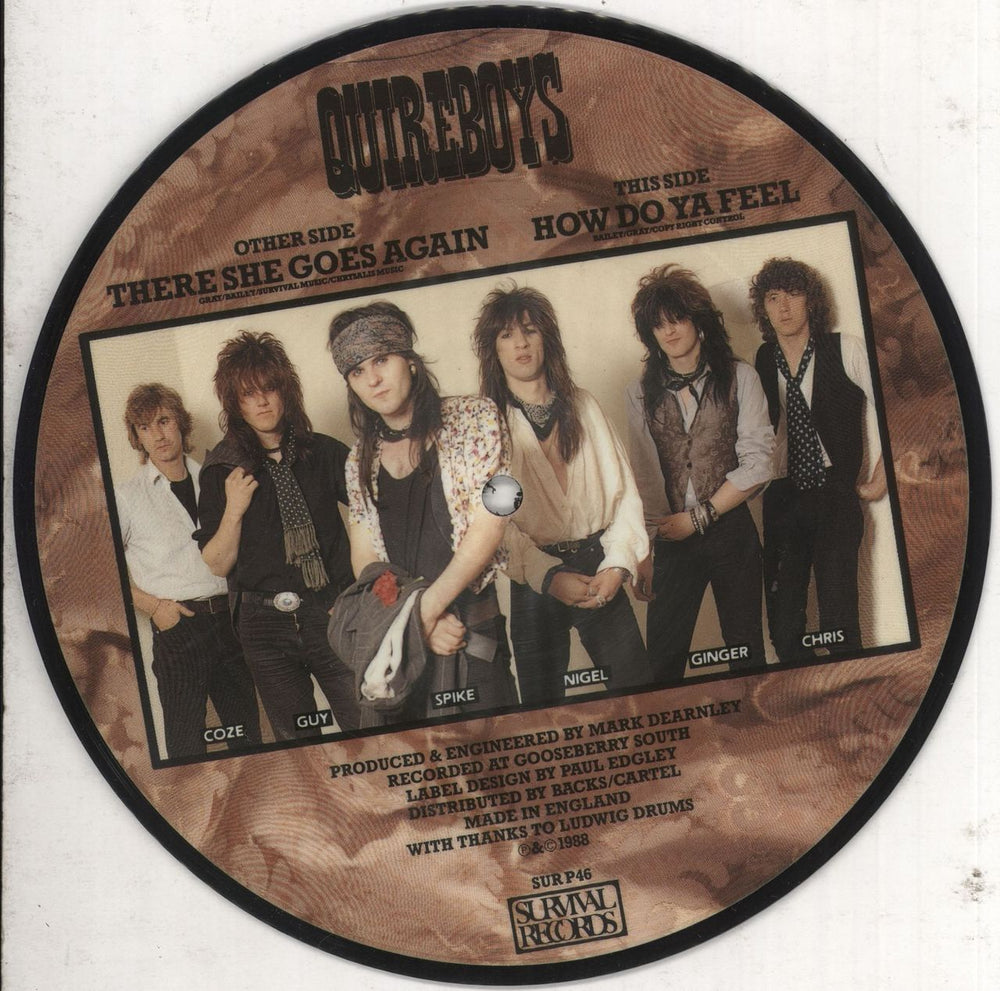 The Quireboys There She Goes Again UK 7" vinyl picture disc (7 inch picture disc single) QUI7PTH60999