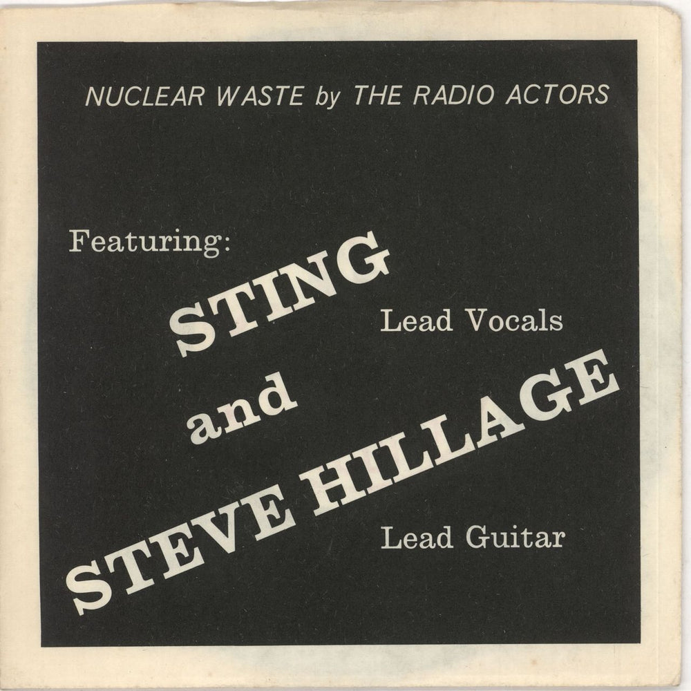 The Radio Actors Nuclear Waste - 2nd UK 7" vinyl single (7 inch record / 45) DBS5