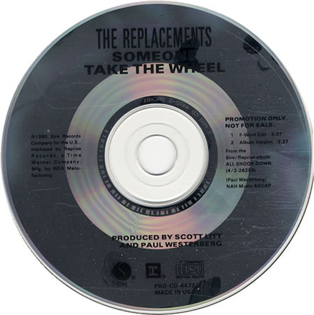 The Replacements Someone Take The Wheel US Promo CD single (CD5 / 5") PRO-CD-4472