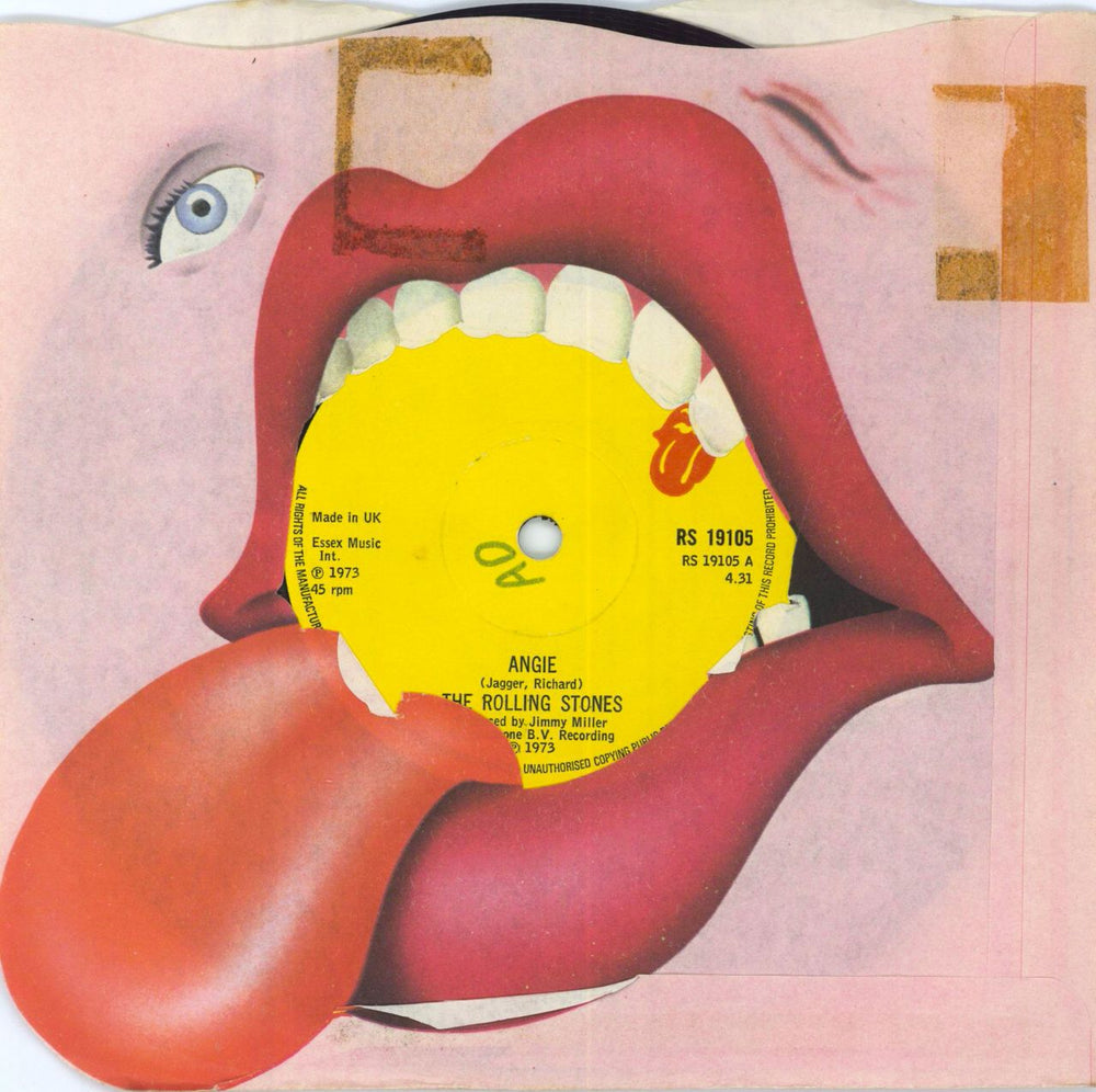 The Rolling Stones Angie - Solid - wol UK 7" vinyl single (7 inch record / 45) RS19105