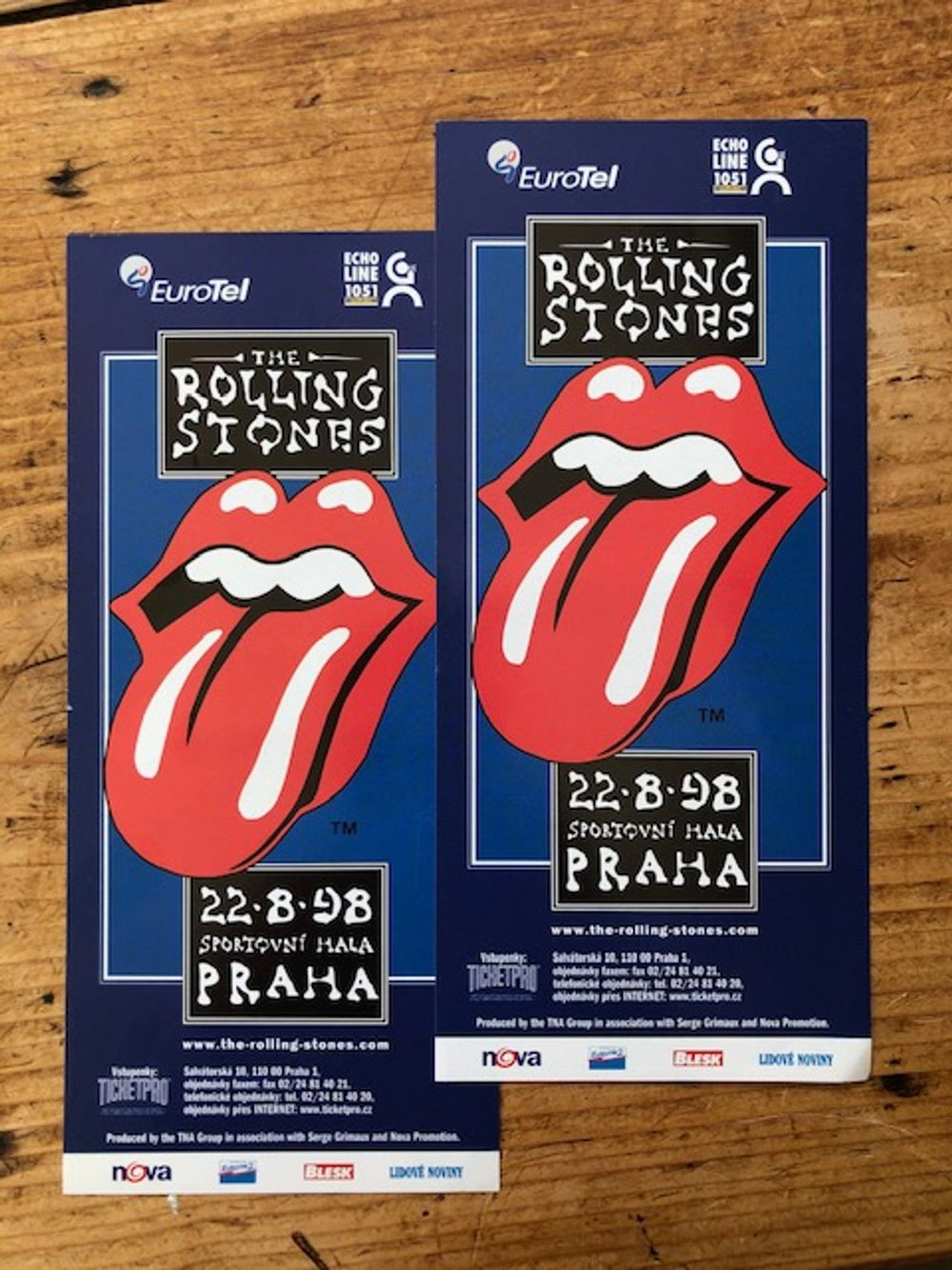 The Rolling Stones Bridges To Babylon Tour Flyers 1998 - Pair Of Czech Promo handbill ROLHBBR610814