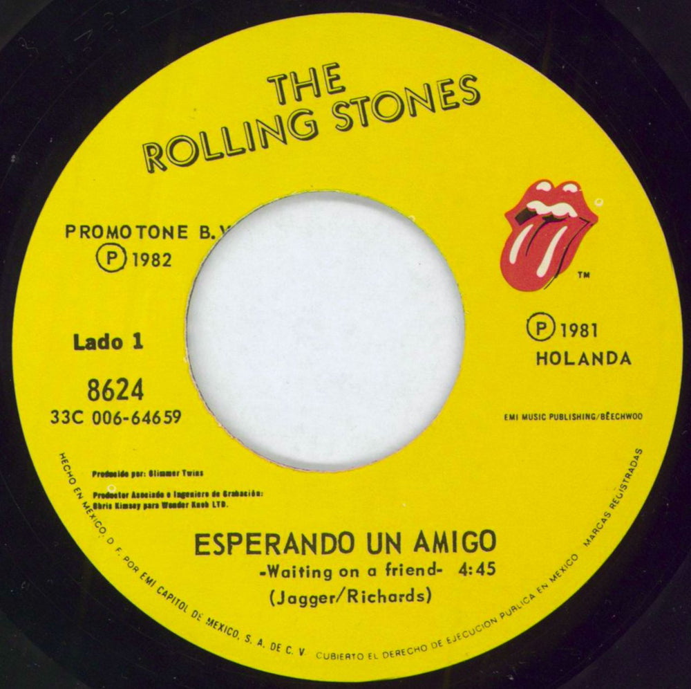 The Rolling Stones Esperando Un Amigo - Waiting On A Friend Mexican 7" vinyl single (7 inch record / 45) ROL07ES282174