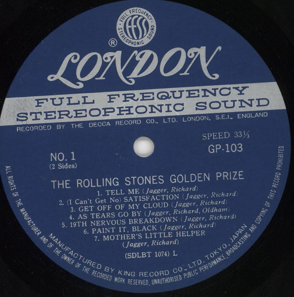 The Rolling Stones Golden Prize + Obi Japanese vinyl LP album (LP record) ROLLPGO727451