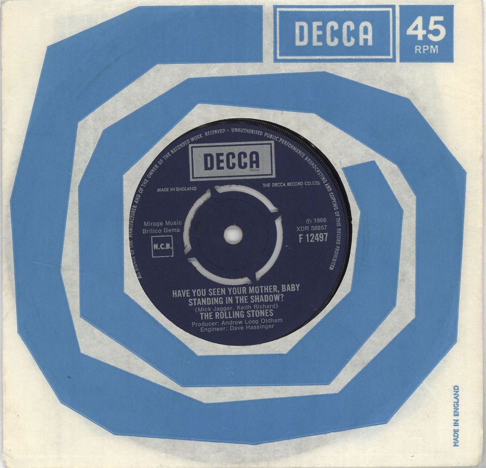 The Rolling Stones Have You Seen Your Mother Baby? - 3rd UK 7" vinyl single (7 inch record / 45) F12497