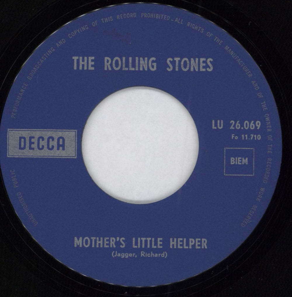 The Rolling Stones Mother's Little Helper Belgian 7" vinyl single (7 inch record / 45) ROL07MO155834