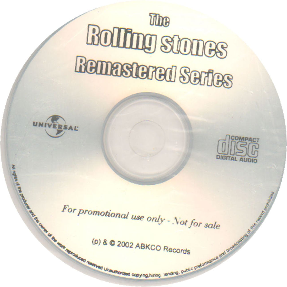 The Rolling Stones Remastered Series US Promo CD-R acetate ROLCRRE643666
